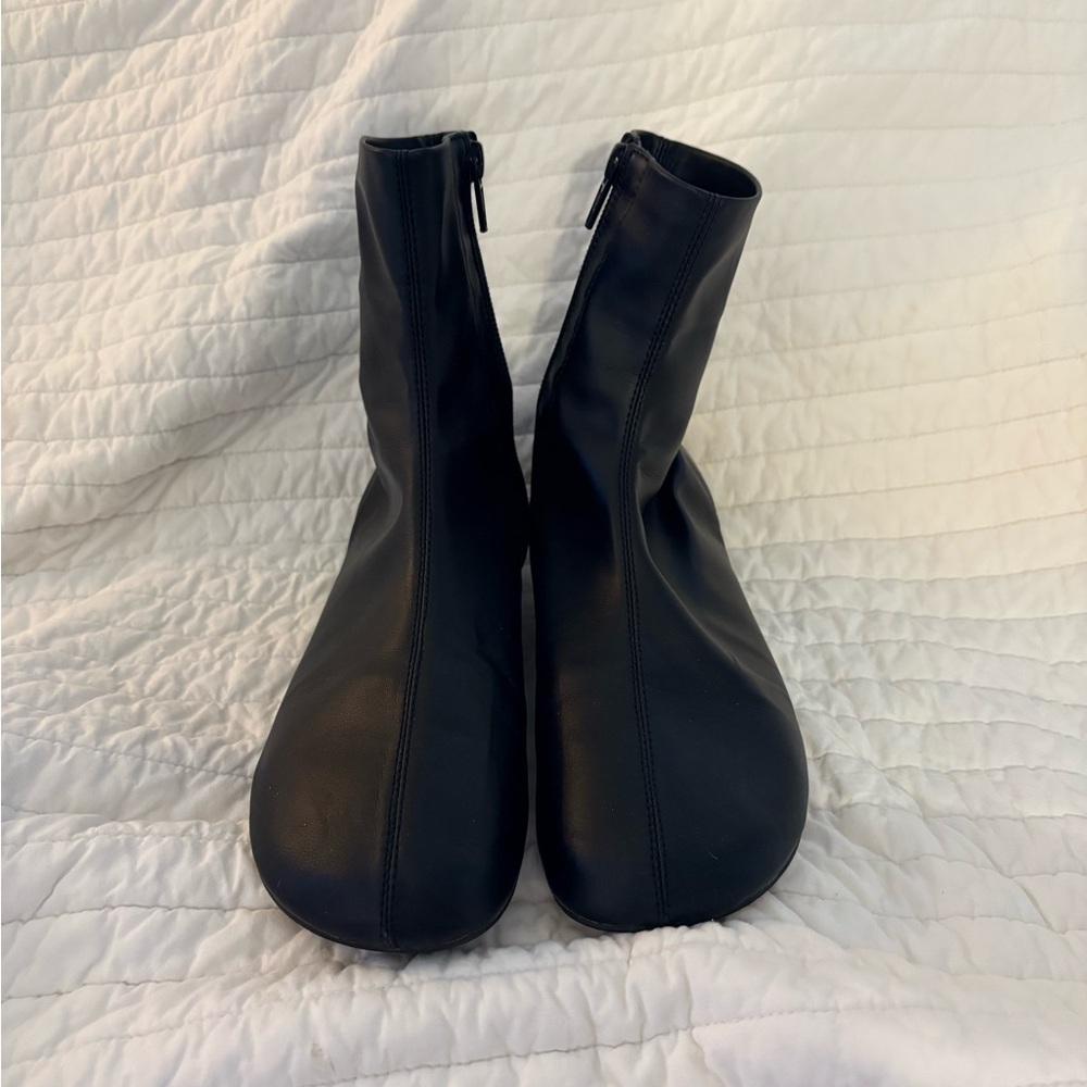 Black Ankle Almost-Tabi Boots